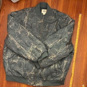 BDG green marbled bomber jacket